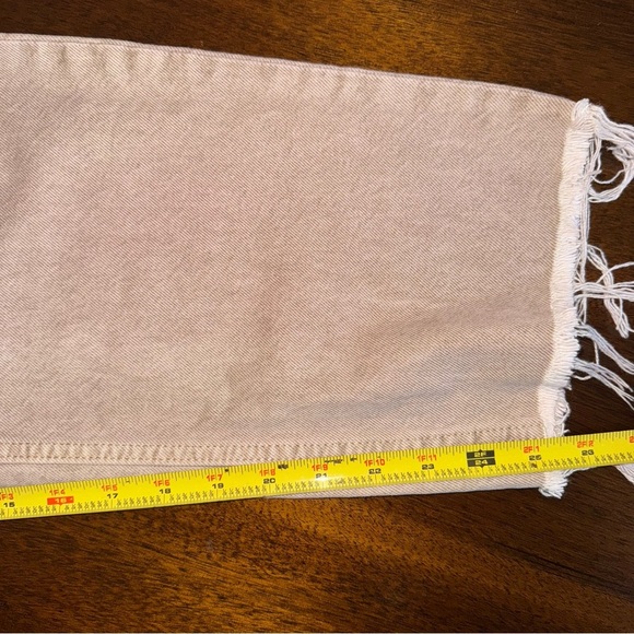 MNG Denim Mango Straight Cropped Distressed Purple Hue Raw Hem Jeans Size 12 - Picture 7 of 7